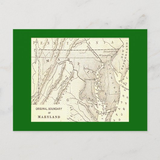 Oorspronkelijke grenzen van het Briefkaart Marylan (Voorkant)