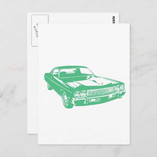 Oorspronkelijke groene auto briefkaart (Voorkant / Achterkant)