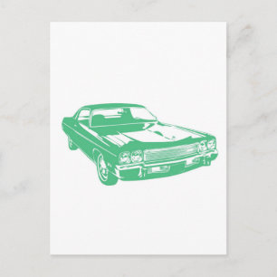 Oorspronkelijke groene auto briefkaart