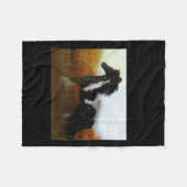 Oorspronkelijke "Gypsy Autumn"-paardendecor Fleece Deken (Voorkant (Horizontaal))