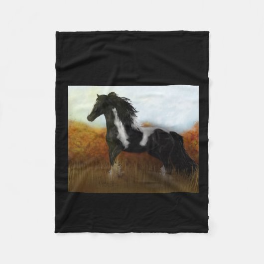 Oorspronkelijke "Gypsy Autumn"-paardendecor Fleece Deken (Voorkant)