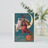 Oorspronkelijke  Halloween kaart met heks! (Staand voorkant)