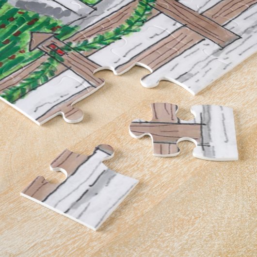 Oorspronkelijke hand getrokken  feestdag puzzel legpuzzel (Zijkant)