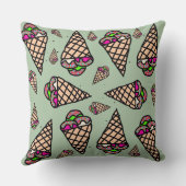 Oorspronkelijke handtekening Kawaii Ice roomgroen Kussen (Achterkant)