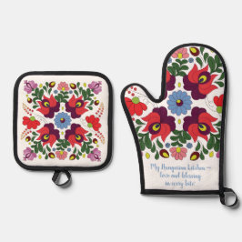 Oorspronkelijke Hongaarse keuken zegen citaat Ovenwant & Pannenlap Set