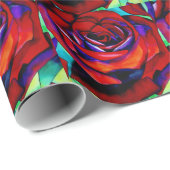 Oorspronkelijke illustratie rode rozenbloem cadeaupapier (Rol Hoek)