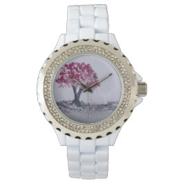 Oorspronkelijke illustratie van Cherry Blossom Tre Horloge
