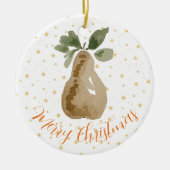 Oorspronkelijke kerstversiering Waterverf peren Keramisch Ornament (Voorkant)