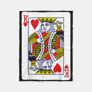 Oorspronkelijke King of Hearts (zelfmoordkoning) Fleece Deken