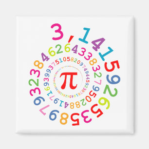 Oorspronkelijke kleurenspiraal van de cijfers Pi n Magneet