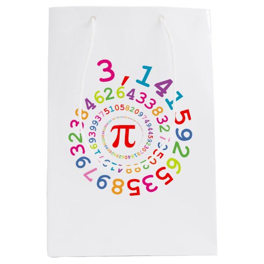 Oorspronkelijke kleurenspiraal van de cijfers Pi n Medium Cadeauzakje (Voorkant)