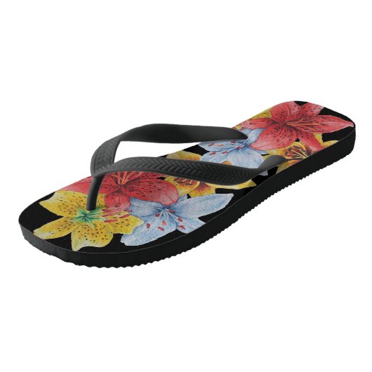oorspronkelijke kleurrijke bloemenbloem - bloemkun teenslippers (Schuin)