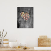 Oorspronkelijke krijt op keukenkast poster (Keuken)