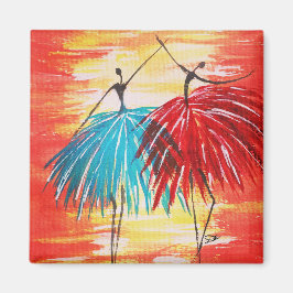 Oorspronkelijke Kunstmagneet Happy Dancers Magneet