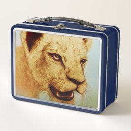 Oorspronkelijke kunstmetaal lunchbox - Lion
