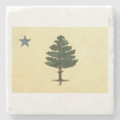 Oorspronkelijke Maine State Pine Tree Flag Marble  Stenen Onderzetter (Voorkant)