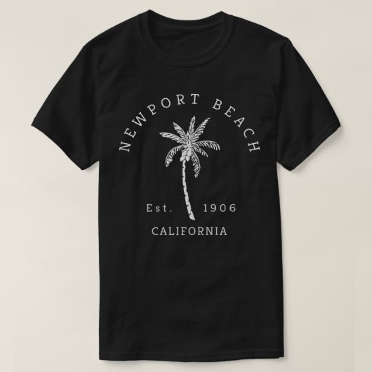 Oorspronkelijke Newport Beach CA Palm Tree Unieke  T-shirt (Design voorkant)