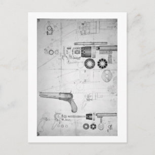 Oorspronkelijke plannen voor een 10-kamerrevolver briefkaart