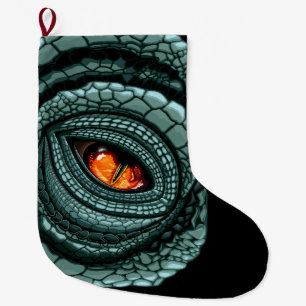 Oorspronkelijke reptiel roofdier oog cadeaukaartje grote kerstsok