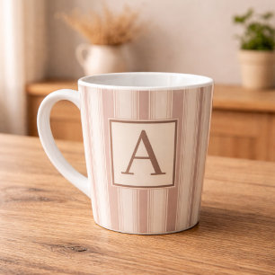 Oorspronkelijke Rustieke Boerderij Gestreept Beige Latte Mok