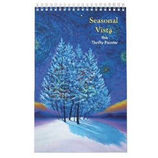 Oorspronkelijke schilderijen voor seizoensgebonden kalender