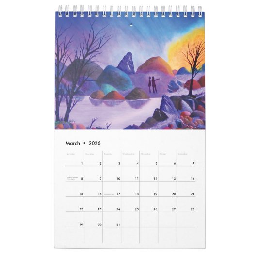 Oorspronkelijke schilderijen voor seizoensgebonden kalender (Mar 2026)