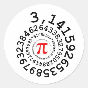 Oorspronkelijke spiraal van de cijfers Pi nummer 3 Ronde Sticker