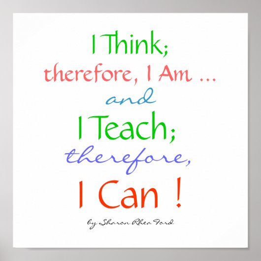 Oorspronkelijke Teacher Quote Poster door SRF (Voorkant)