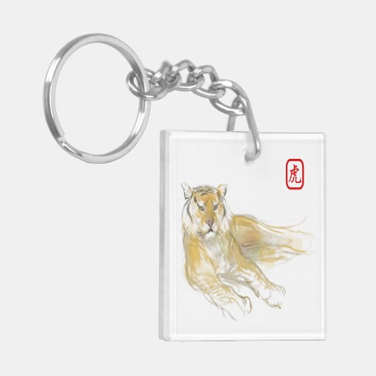 Oorspronkelijke tekening 2 Chinese tijgerjaar M Bi Sleutelhanger (Voorkant Links)