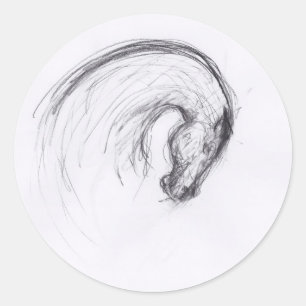 Oorspronkelijke tekening 2 Paardenjaar dierentuin  Ronde Sticker