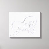 Oorspronkelijke tekening 3-paard jaarzodiek canvas (Voorkant)