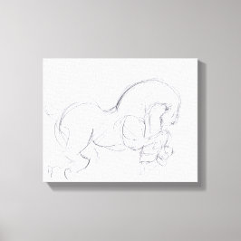 Oorspronkelijke tekening 3-paard jaarzodiek canvas