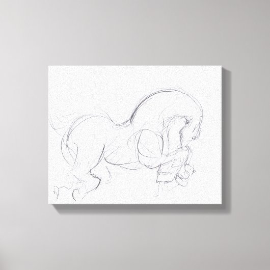 Oorspronkelijke tekening 3-paard jaarzodiek canvas (Voorkant)