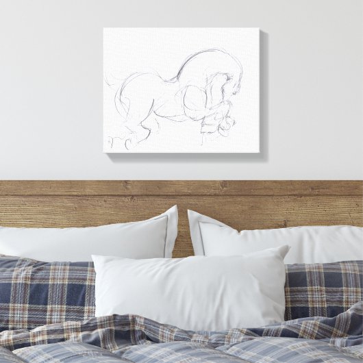 Oorspronkelijke tekening 3-paard jaarzodiek canvas (Insitu (Slaapkamer))