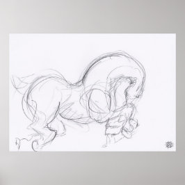 Oorspronkelijke tekening 3 Paardenjaar dierentuin  Poster