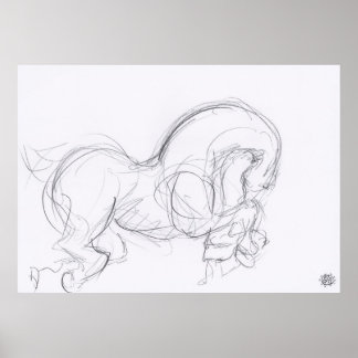 Oorspronkelijke tekening 3 Paardenjaar dierentuin Poster