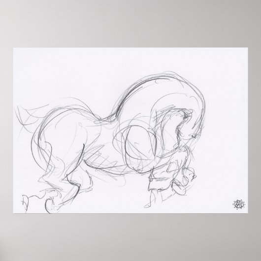 Oorspronkelijke tekening 3 Paardenjaar dierentuin  Poster (Voorkant)