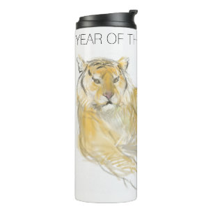 Oorspronkelijke tekening Chinese tijger: geboorted Thermosbeker