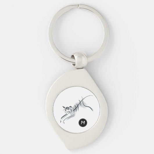 Oorspronkelijke tekening Chinese tijgerjaarnaam Bi Sleutelhanger (Voorkant)