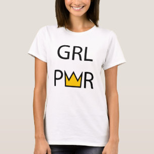 Oorspronkelijke tekst GIRL POWER   Brief W = kroon T-shirt
