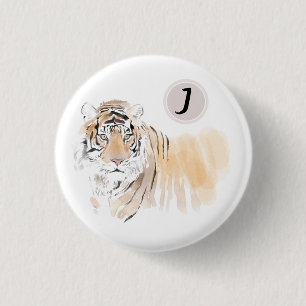 Oorspronkelijke tijger Waterverf Chinese dierentui Ronde Button 3,2 Cm