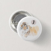 Oorspronkelijke tijger Waterverf Chinese Zodiac Bi Ronde Button 3,2 Cm (Voorkant /achterkant)