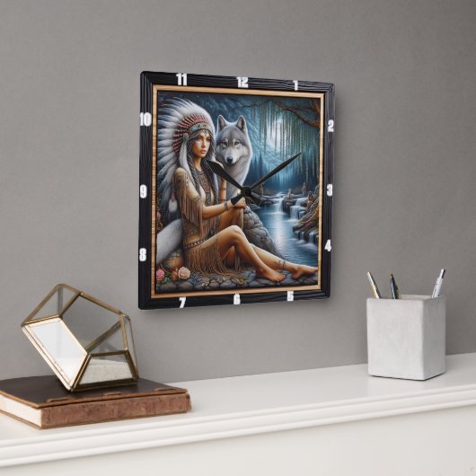 Oorspronkelijke titel: Dawn Light: Still Pond Spir Vierkante Klok (Kantoor)