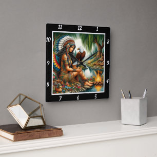 Oorspronkelijke titel: Eagle's Ascent Forest's Whi Vierkante Klok