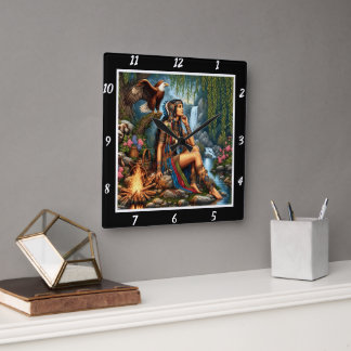 Oorspronkelijke titel: Eagle's Ascent River's Bend Vierkante Klok