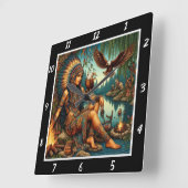 Oorspronkelijke titel: Eagle's call forest's light Vierkante Klok (Hoek)