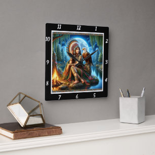 Oorspronkelijke titel: Eagle's eyes moon's reflect Vierkante Klok