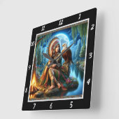 Oorspronkelijke titel: Eagle's eyes moon's reflect Vierkante Klok (Hoek)