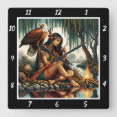 Oorspronkelijke titel: Eagle's Glance Moon's Glow Vierkante Klok (Voorkant)