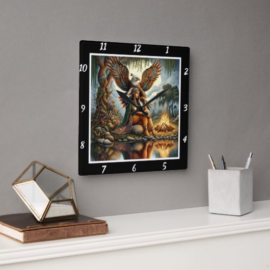 Oorspronkelijke titel: Eagle's Heart Stone's Whisp Vierkante Klok (Kantoor)